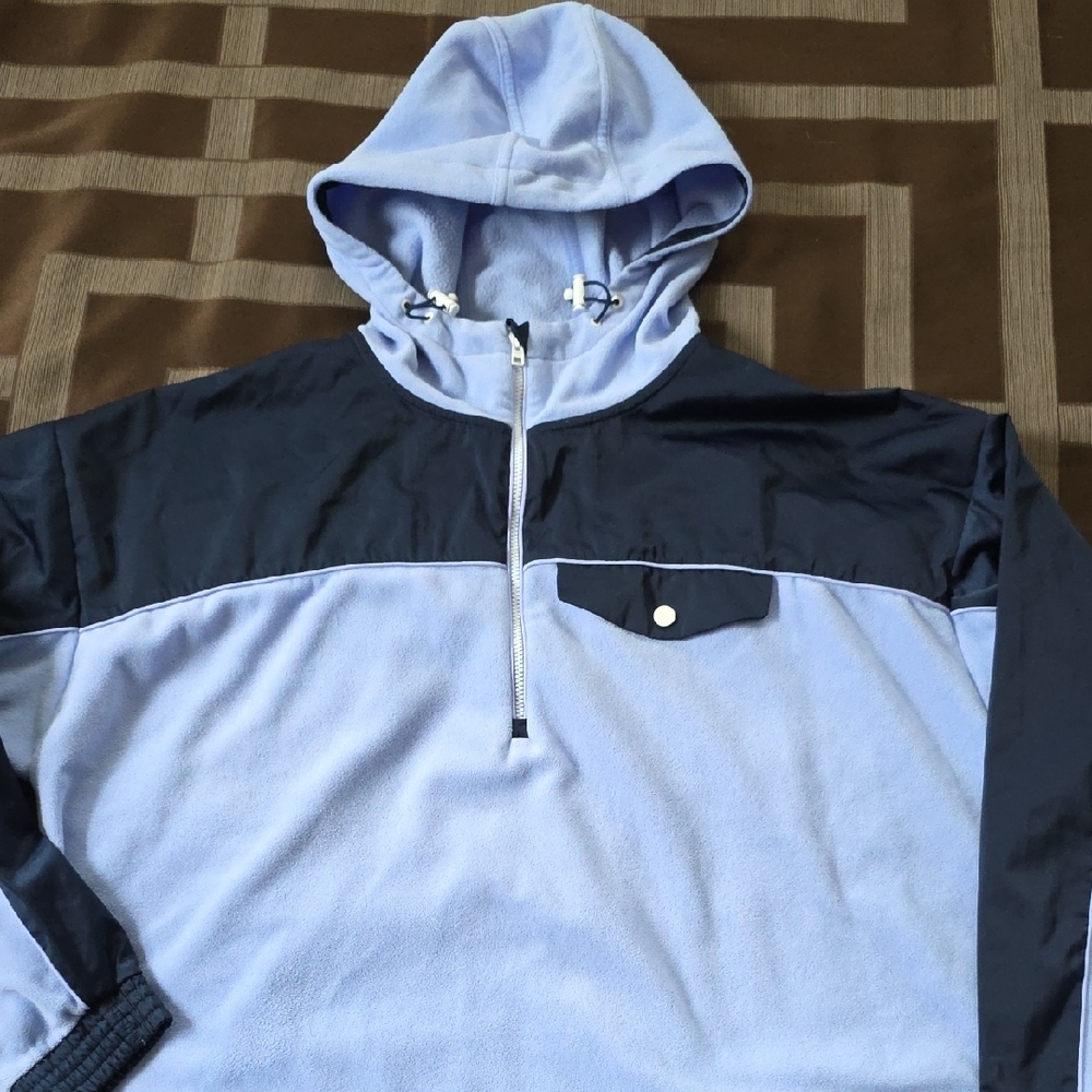 Athleta Blue and Black Hooded Jacket